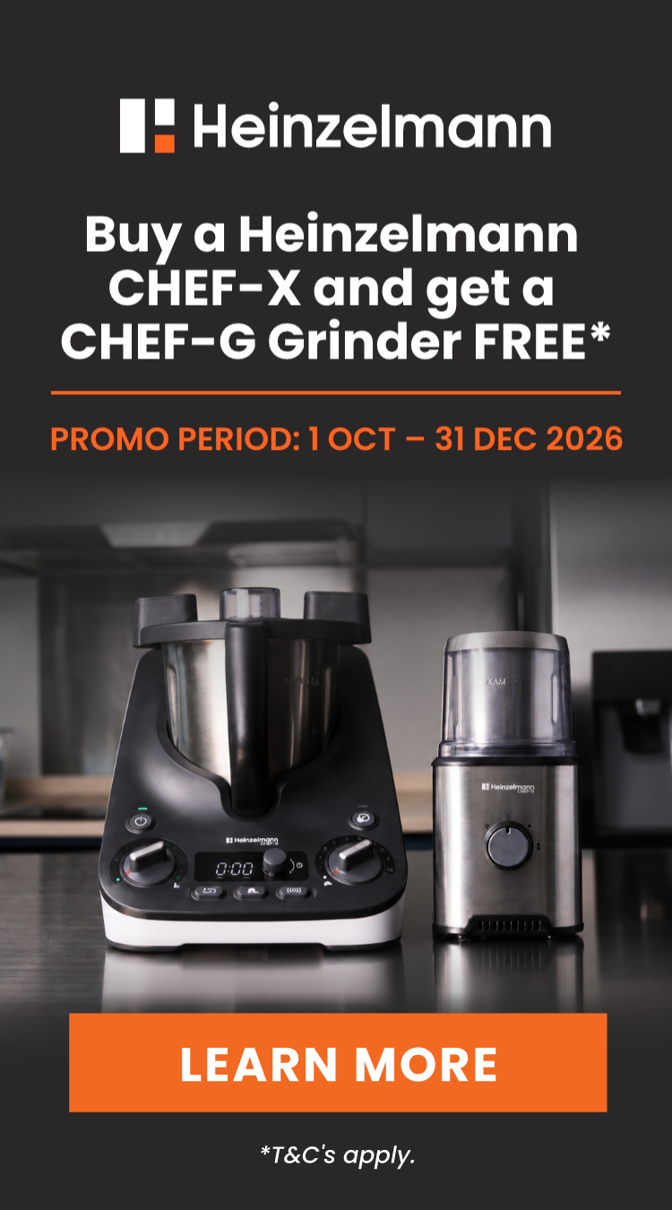 Purchase a Heinzelmann CHEF-X and receive a CHEF-G Grinder FREE