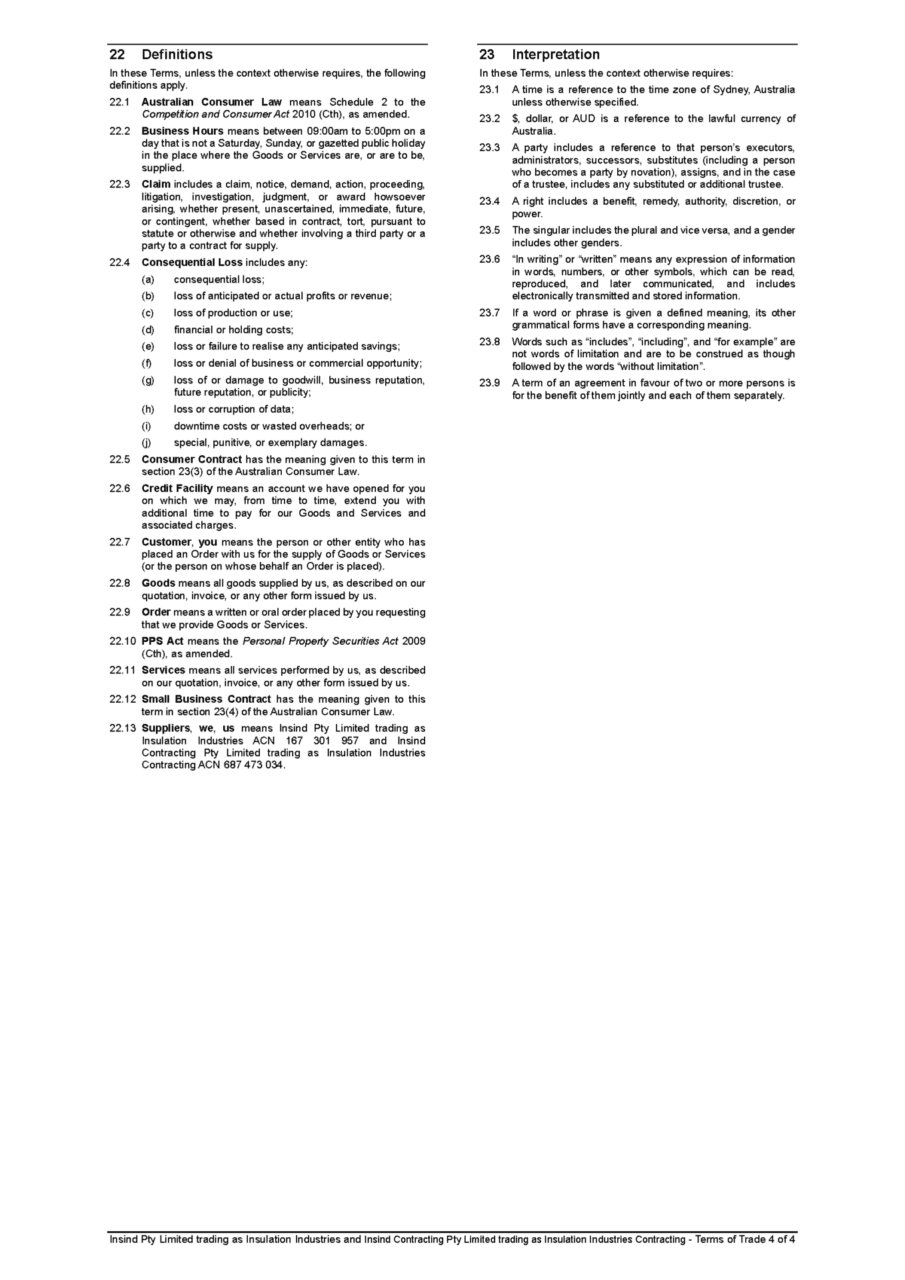 Terms and Conditions &ndash; Page 4