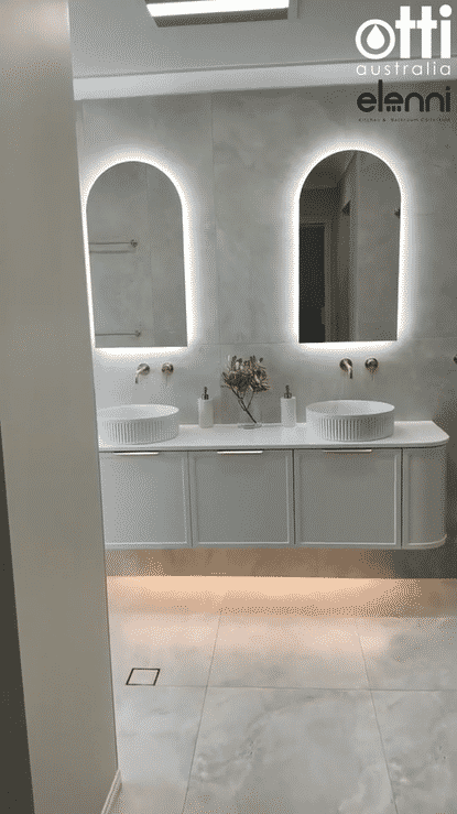 Hampshire 1800mm Satin White Wall Hung Curve Vanity - Image 2