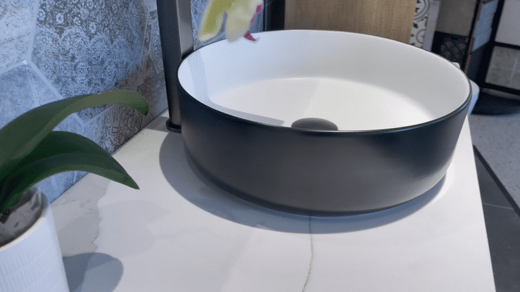 Artis 88 355x355x120 Matte Black & Matte White Basin Artis 88 355x355x120 Matte Black & Matte White Basin