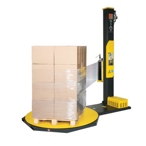 Pallet wrap being applied, cast film example