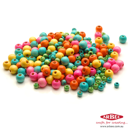 Dyed Wooden Beads