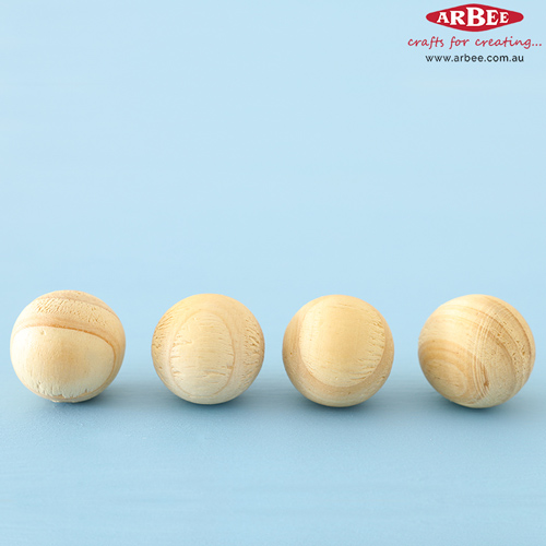 Raw Wooden Beads in a Row