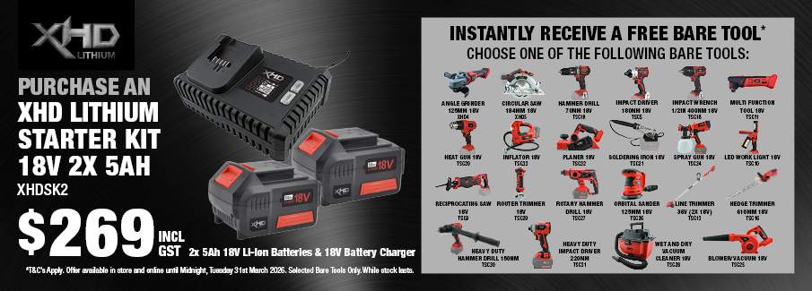 XHD Lithium Starter Kit FREE Bare Tool 2 - 31 Mar 2026